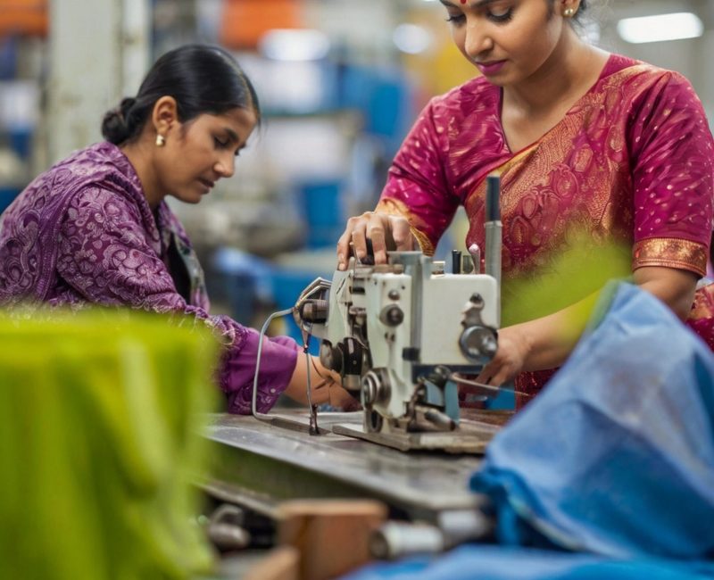 asian-indian-girl-clothe-manufacturing-worker-factory